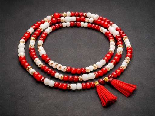Shango ileke (red & white)